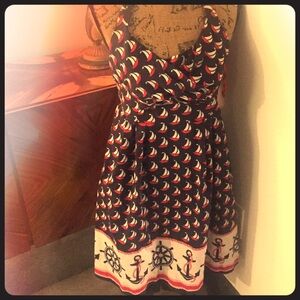 Anthropologie Sailboat windward halter dress